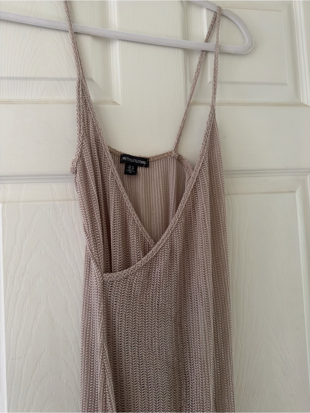 PrettyLittleThing Taupe Knit Swim Coverup